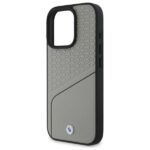 Case BMW BMHMP16X23RDCLG iPhone 16 Pro Max 6.9" grey hardcase Signature Leather Textured & Line MagS - imagine 6