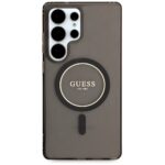 Case Guess Glitter Circle Classic Logo MagSafe for Samsung Galaxy S25 Ultra black - imagine 3