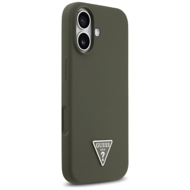 Case Guess Silicone Triangle Logo MagSafe for iPhone 17 khaki - imagine 4