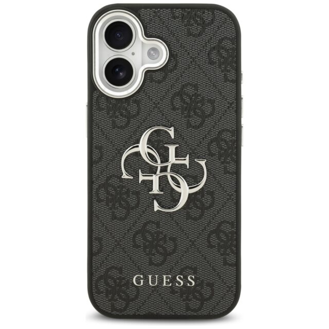 Case Guess 4G Big 4G Classic Logo for iPhone 17 black silver - imagine 3