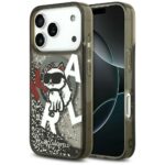 Karl Lagerfeld Liquid Glitter Choupette Logo MagSafe Case for iPhone 17 Pro Max Black