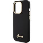 Guess GUHCP15XSMBSLK iPhone 15 Pro Max 6.7" black hardcase Silicone Script Metal Logo & Frame - imagine 6