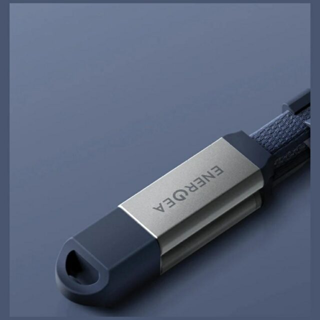 Energea Sheath Travel 2-in-1 Cable USB-C to USB-C/USB-A 480Mbps 60W 1.2m gunmetal - imagine 3