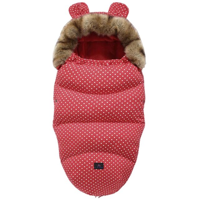 Extralink Baby Sleeping Bag for Stroller, Car Seat, and Sled - Insulated with Ears, Fleece, 100cm - imagine 3