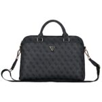 Bag Guess 4G Zipper Pocket Triangle Logo 15" black