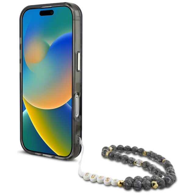 Case Guess Palm Trees Triangle Pearl Strap MagSafe for iPhone 16  Pro Max black - imagine 4