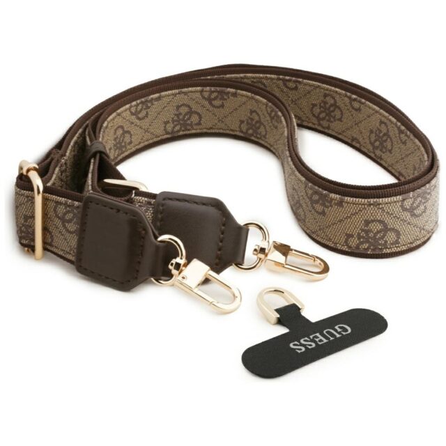 Guess 4G Strass Logo & Big Strap Metal Buttons MagSafe Case for iPhone 17 Brown - imagine 8