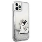 Karl Lagerfeld KLHCP12MGCFS iPhone 12/12 Pro 6,1" silver hardcase Liquid Glitter Choupette Fu - imagine 4