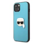 Karl Lagerfeld KLHCP13SPKMB iPhone 13 mini 5,4" blue hardcase Leather Ikonik Karl`s Head Me - imagine 2