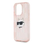 Karl Lagerfeld KLHCP15LHKLPCHP iPhone 15 Pro 6.1" pink hardcase IML Choupette Head & Monogram - imagine 6
