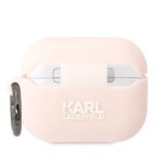 Karl Lagerfeld KLAPRUNCHP AirPods Pro cover pink Silicone Choupette Head 3D - imagine 2