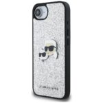 Case Karl Lagerfeld Fixed Glitter Ikonik Metal Pin for iPhone 16e silver - imagine 2