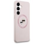 Case Karl Lagerfeld Silicone Karl&Choupette Heads MagSafe for Samsung Galaxy S25 FE pink - imagine 4
