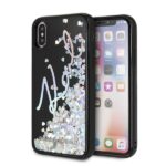 Karl Lagerfeld KLHCPXKSIGMU iPhone X/Xs black hard case Signature Liquid Glitter Sequins