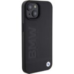 Case BMW BMHMP15MSLLBK iPhone 15 Plus / 14 Plus 6.7" black MagSafe Leather Hot Stamp - imagine 4