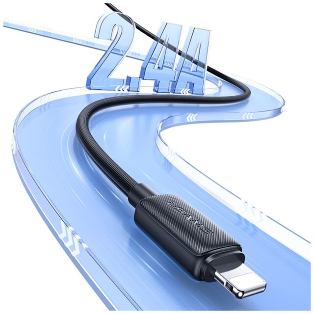 Cable USAMS KY Series US-SJ689 2.4A USB-A to Lightning 1m white - imagine 5