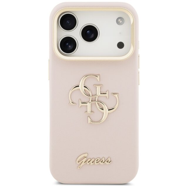 Guess Grained Big 4G & Stand Camera Case for iPhone 17 Pro Pink - imagine 3