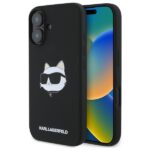 Karl Lagerfeld KLHMP16SSCHPPLK iPhone 16 6.1" black hardcase Silicone Choupette Head Print Mag