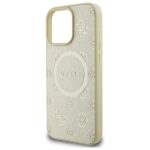 Guess GUHMP16XPSAPSMED iPhone 16 Pro Max 6.9" gold hardcase Saffiano Peony Classic Logo MagSafe - imagine 6