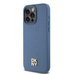 DKNY DKHMP15XPSHRPSB iPhone 15 Pro Max 6.7 inch blue hardcase Leather Monogram Pattern Metal Logo Ma - imagine 2