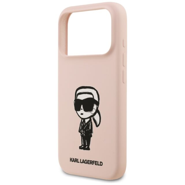 Case Karl Lagerfeld Silicone Karl Sketch & Logo MagSafe for iPhone 17 Pro Max pink - imagine 6