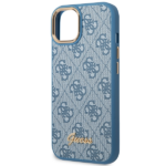 Guess GUHCP14SHG4SHB iPhone 14 / 15 / 13 6.1" blue hard case 4G Vintage Gold Logo - imagine 6