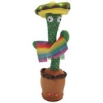 Dancing Cactus Toy with Sombrero Extralink Toys, Singing for Kids LED USB - imagine 2