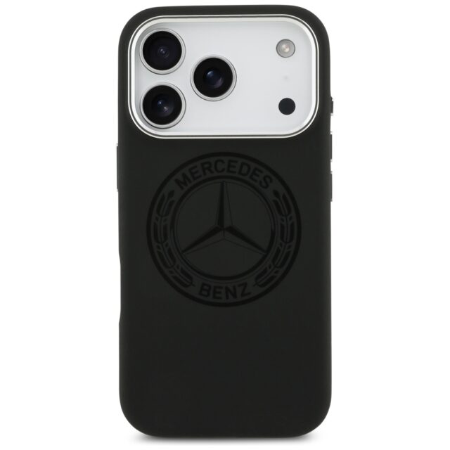 Case Mercedes Silicone Vintage Logo MagSafe for iPhone 17 Pro black - imagine 3