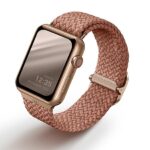 UNIQ Aspen Strap Apple Watch 44/42/45 mm Series 1/2/3/4/5/6/7/8/SE/SE2/SE3 Braided grapefruit pin