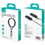 Usams SJ745 60W USB-C to USB-C 1.2m Black Phone Lanyard with Charging Cable - imagine 7