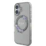 Guess GUHMP16SHFWFCK iPhone 16 6.1" black hardcase IML Flowers Wreath MagSafe - imagine 2