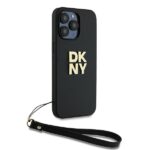 DKNY DKHCP14LPBSWSK iPhone 14 Pro 6.1 inch black hardcase with Wrist Strap and Stock Logo - imagine 3