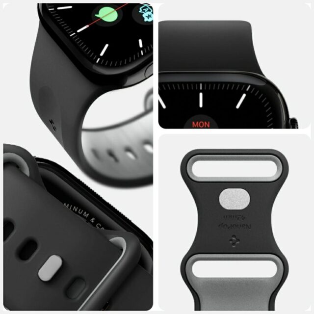 Band Spigen Nano Pop for Apple Watch  6/7/8/9/10/11/SE/SE 3 (40/41/42 mm) black - imagine 8