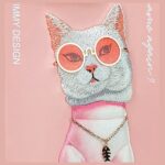 Nimmy case iPhone 15 Pro Max 6.7" pink Glasses Cool Cat - imagine 7