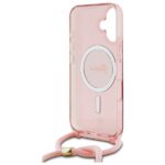 Guess GUHMP16SHCTSGNSP iPhone 16 6.1" pink hardcase Crossbody Cord Script MagSafe - imagine 6