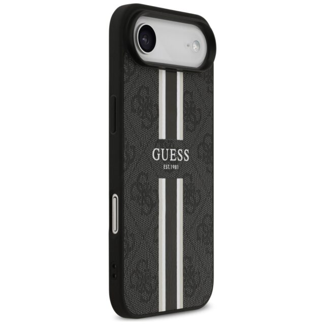 Case Guess 4G Printed Stripes MagSafe for iPhone Air black - imagine 4