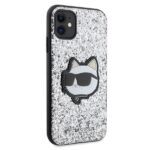 Karl Lagerfeld KLHCN61G2CPS iPhone 11 /Xr 6.1" silver hardcase Glitter Choupette Patch - imagine 4