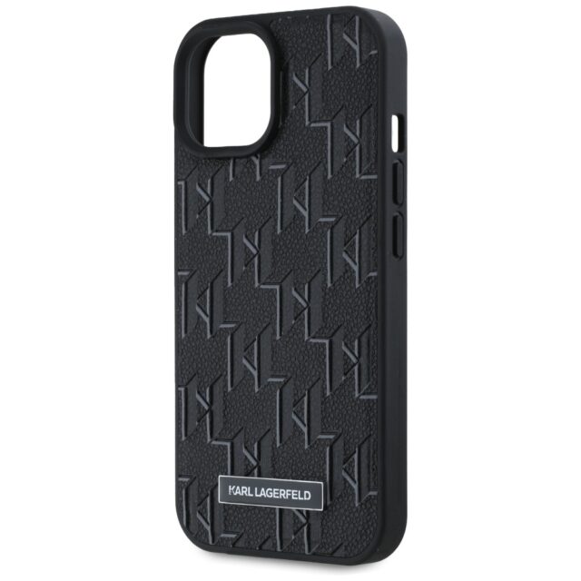 Karl Lagerfeld KLHMP15SPKHPORPK iPhone 15 / 14 / 13 6.1" hardcase black Leather Monogram Metal - imagine 6