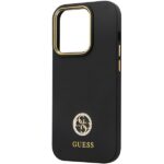 Guess GUHCP14XM4DGPK iPhone 14 Pro Max 6,7" black hardcase Silicone Logo Strass 4G - imagine 6