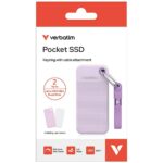 External Drive Verbatim Pocket SSD 2TB USB-C 3.2 gen.2 white-purple 32323 - imagine 8