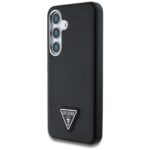 Case Guess Grained Triangle Logo MagSafe for Samsung Galaxy S25 black - imagine 2