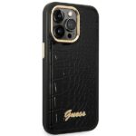 Guess GUHCP14LHGCRHK iPhone 14 Pro 6,1" black hardcase Croco Collection - imagine 4