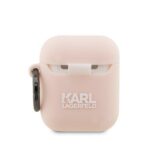 Karl Lagerfeld KLA2RUNCHP AirPods 1/2 cover pink Silicone Choupette Head 3D - imagine 2