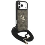 Case Guess 4G Big Logo Cord Stap         Crossbody for iPhone 17 Pro Max brown - imagine 3