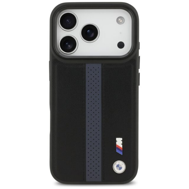 Case BMW M Perforated Stripe Logo MagSafe for iPhone 17 Pro blue - imagine 3