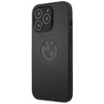 Case BMW BMHCP13LREELK iPhone 13 Pro / 13 6.1" black hardcase Leather Emboss - imagine 2