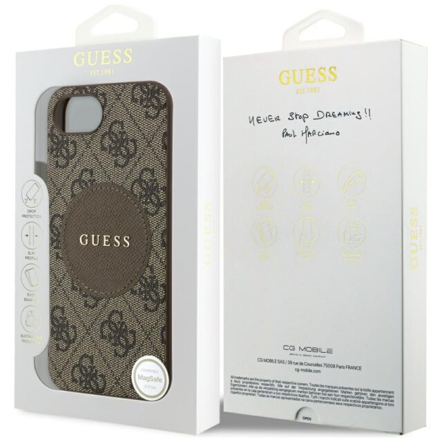 Case Guess 4G Circle Classic Logo MagSafe for iPhone 16e brown - imagine 8