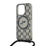 Karl Lagerfeld KLHMP15LHCKCKLCK iPhone 15 Pro 6.1" black hardcase IML Crossbody Monogram Karl - imagine 5