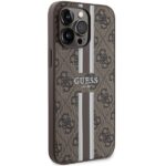Guess GUHMP15XP4RPSW iPhone 15 Pro Max 6.7" brown hardcase 4G Printed Stripes MagSafe - imagine 4
