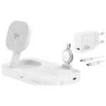 Stacja ładująca 4smarts Qi2 Trident      z szybką ładowarką MFI do Apple Watch biały